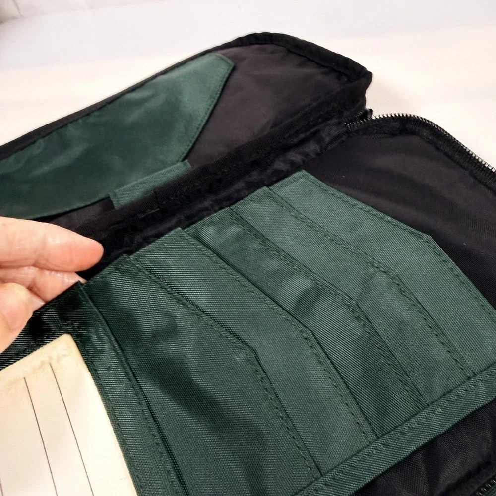 LL Bean Wallet Travel Organizer Cards Money ID Holder Wristlet Dark Green